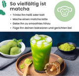 Purechimp Polvo Matcha Grado Ceremonial 50g. Té en polvo 100 % puro cultivado en sombra para cafés con leche, infusiones y recetas. Tarro reciclable. Rico en antioxidantes.