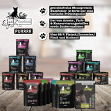 Comida húmeda para gatos Catz Finefood Purrrr con monoproteína y salmón núm. 105, para gatos con digestión sensible, 16 x 80 g