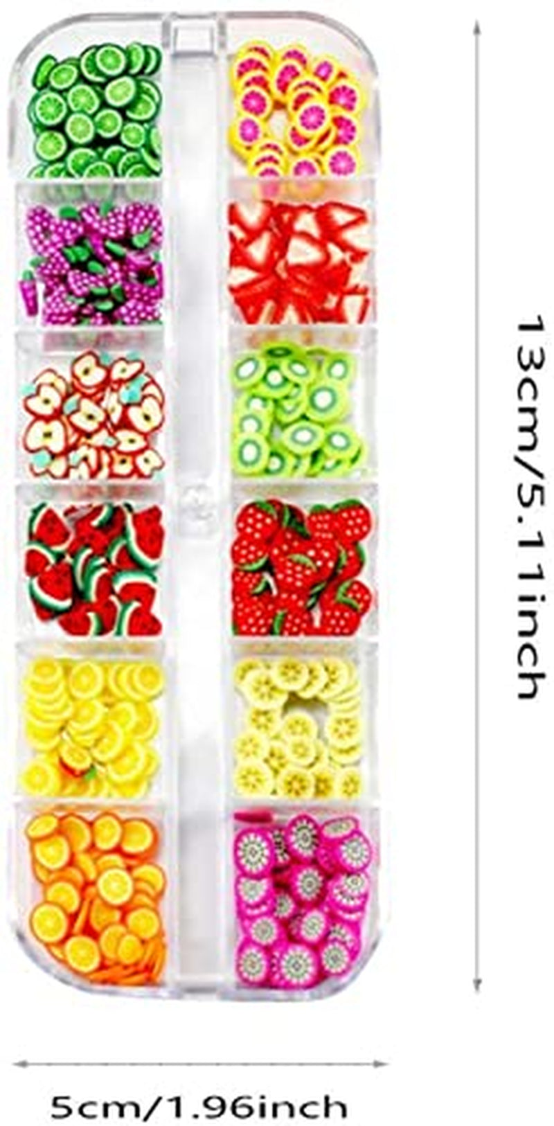 4 Set Nagel Obst Scheiben, Basicon Niedliche Obst Polymer Scheiben Obst Scheibe Nail Nagel 3D Obstscheibe Nail Art Slice para bricolaje Liefert Maniküre Dekoration Schleim Zubehör Nageldekorationen, 4 estilos