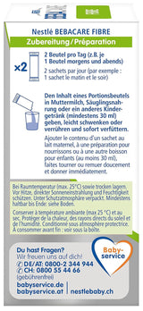 BEBACARE FIBER complemento alimenticio sin gluten para una digestión suave, complemento alimenticio para bebés desde el nacimiento y niños pequeños, 1x (20 x 2,2g)