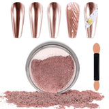 Chrome Nagel Pulver Spiegel Effekt Metallic Staub Holographische Glitter Glasierte Maniküre Dekoration Reflektierendes Pigment para DIY Gel Polish Nail Art, Harz Handwerk, Geschenke Für Gold