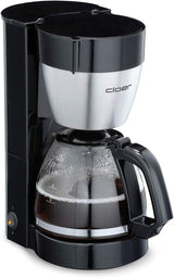 Cloer 5009 Cafetera espresso con filtro Keep Warm para hasta 8 tazas, 800 W, con jarra aislada de acero inoxidable, taza de filtro 1x4, color negro