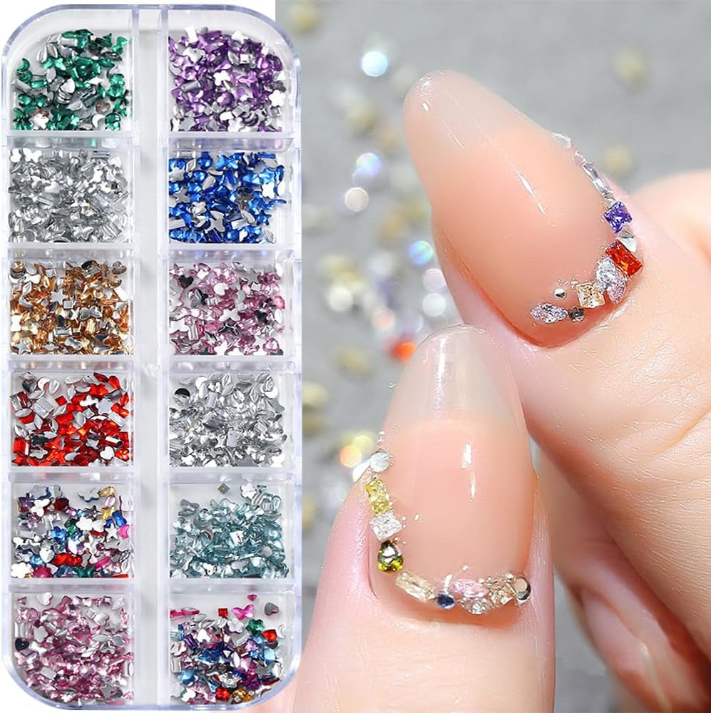 2000 piezas Bunte Strasssteine ​​​​Nägel Glitzersteine ​​​​Accesorios para uñas Nailart Edelsteine ​​​​Nagel Steine ​​​​Glitzer Steine ​​​​Nagel Charms Nägel Zubehör Kristalle Diamant Nageldesign Strass Nail Art Rhinestones Gemas para uñas