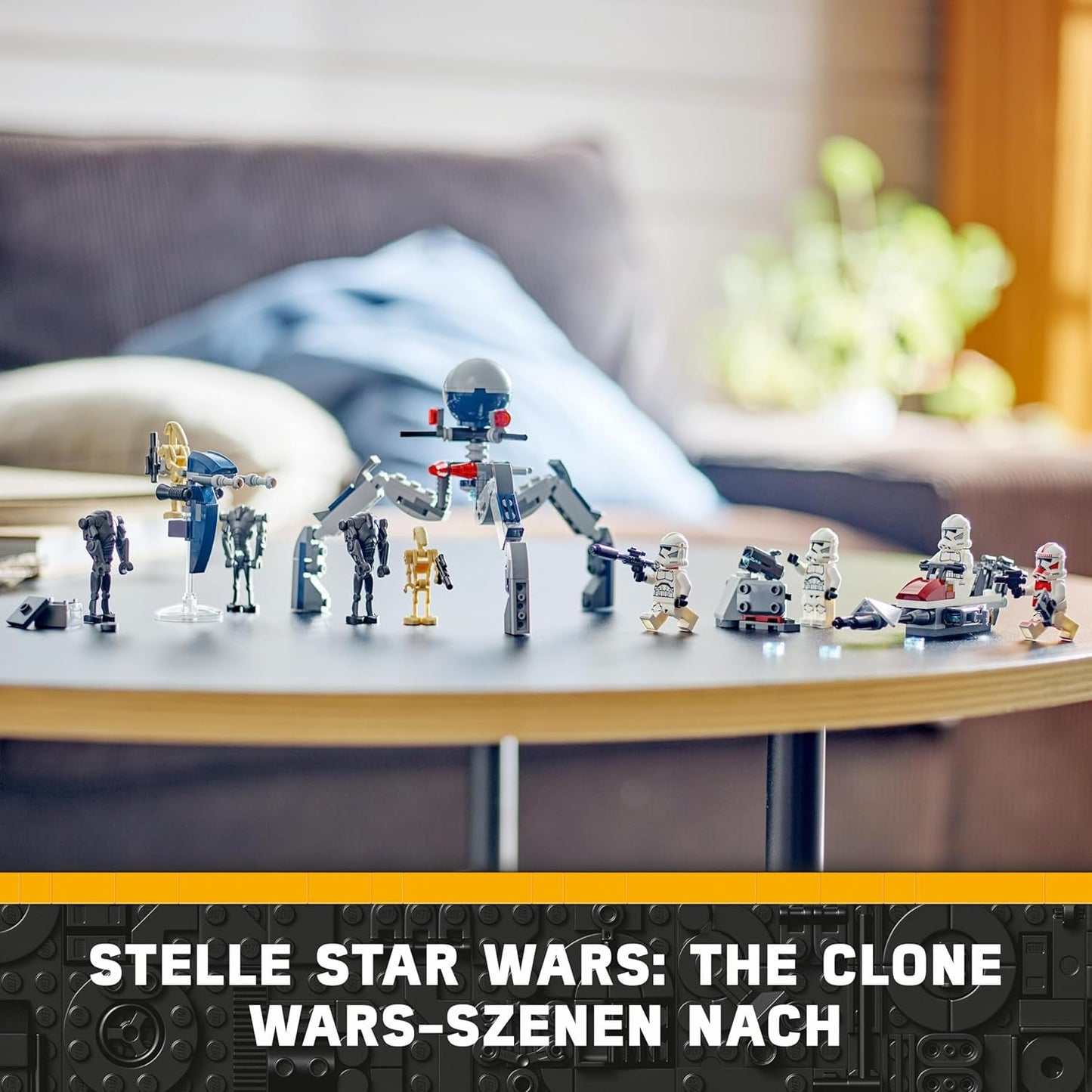 LEGO Star Wars 75372 Paquete de Batalla de Soldado Clon y Droide de Batalla, Incl. 4 minifiguras, 5 droides y una moto deslizadora con tirador - Juguete de construcción para niños y niñas a partir de 7 años Juegos de construcción Besuche den LEGO-Store