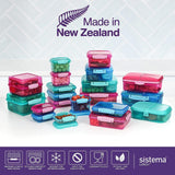 Sistema de caja sándwich para lonchera | 450ml | lonchera apilable y hermética con tapa | para niños y adultos | sin BPA | colores mezclados | Cajas de almacenamiento de alimentos Naty Shop de 3 piezas