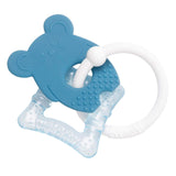 Nattou Anillo de Silicona para Dentición, Ratón, Relleno de Agua, Sin BPA, 13,5 x 10,5 x 15 cm, Silicona, Azul/Blanco