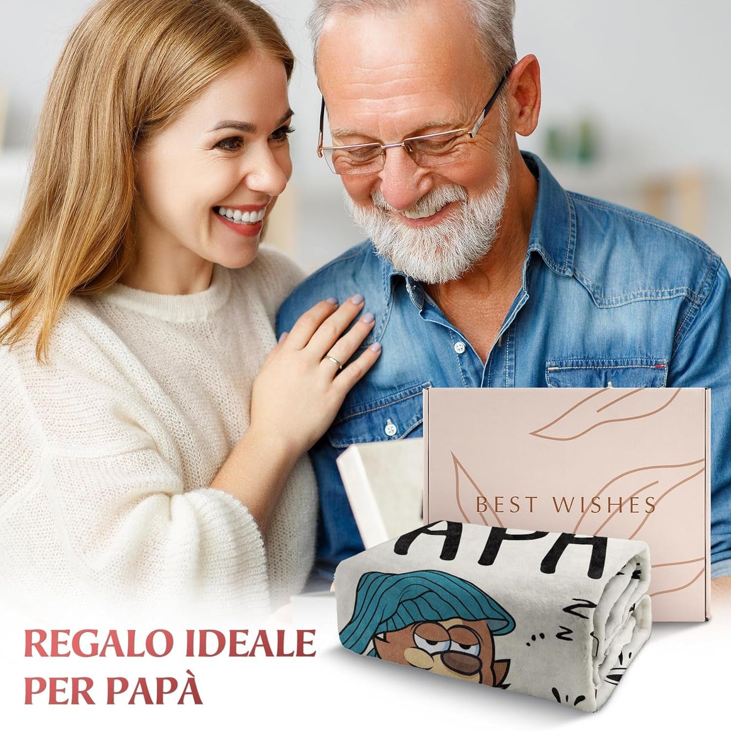 Regalo para papá Musaecoin, regalo de cumpleaños para papá, ideas de regalos para papá, regalos para papá, manta de franela de 50-60 pulgadas, regalo de Navidad para papá, regalo del día del padre Camas y mantas musaecoin