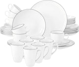 Seltmann Weiden - Lido Black Line - Vajilla de 36 piezas - Porcelana (incluidas 6 tazas de café)