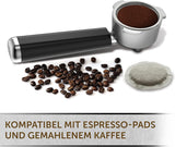 Café exprés Bréville Prima Latte II | Máquina de café con leche y capuchino | Bomba profesional con 15 bar y espumador de leche | Plata [VCF108X]