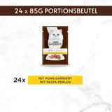 Comida húmeda para gatos Gourmet a la carta con pollo, espinacas y perlas de pasta, paquete de 26 (26 x 85 g)