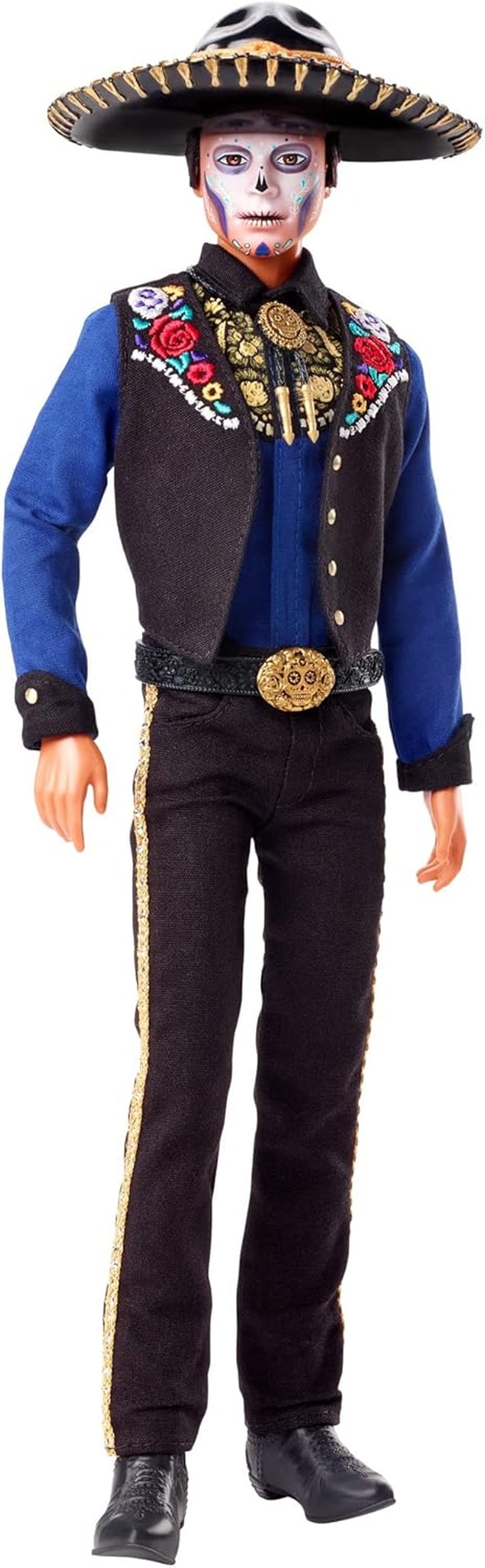 Ken Barbie 2022 Muñeca Día De Muertos con camisa, chaleco y sombrero, pintura facial Calavera, regalo para coleccionistas