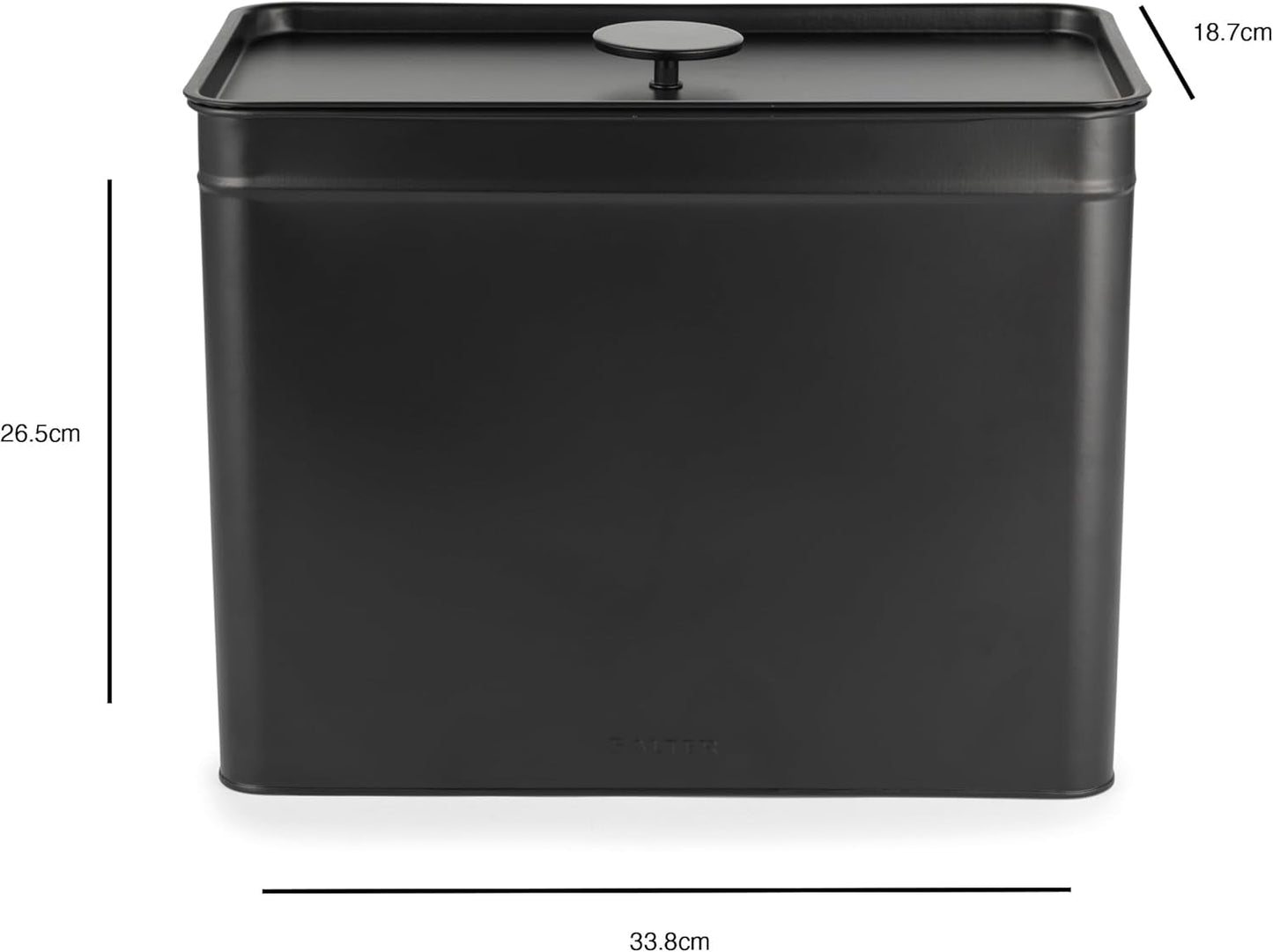 Salter BW12614EU7 Kuro Cajas de Almacenamiento - 4 Recipientes de Cocina Cajas Organizadoras Cuadradas para Pan/Té/Café/Azúcar Fácil de Limpiar Mantiene los Alimentos Frescos Negro Cajas de Almacenamiento de Alimentos Naty Shop
