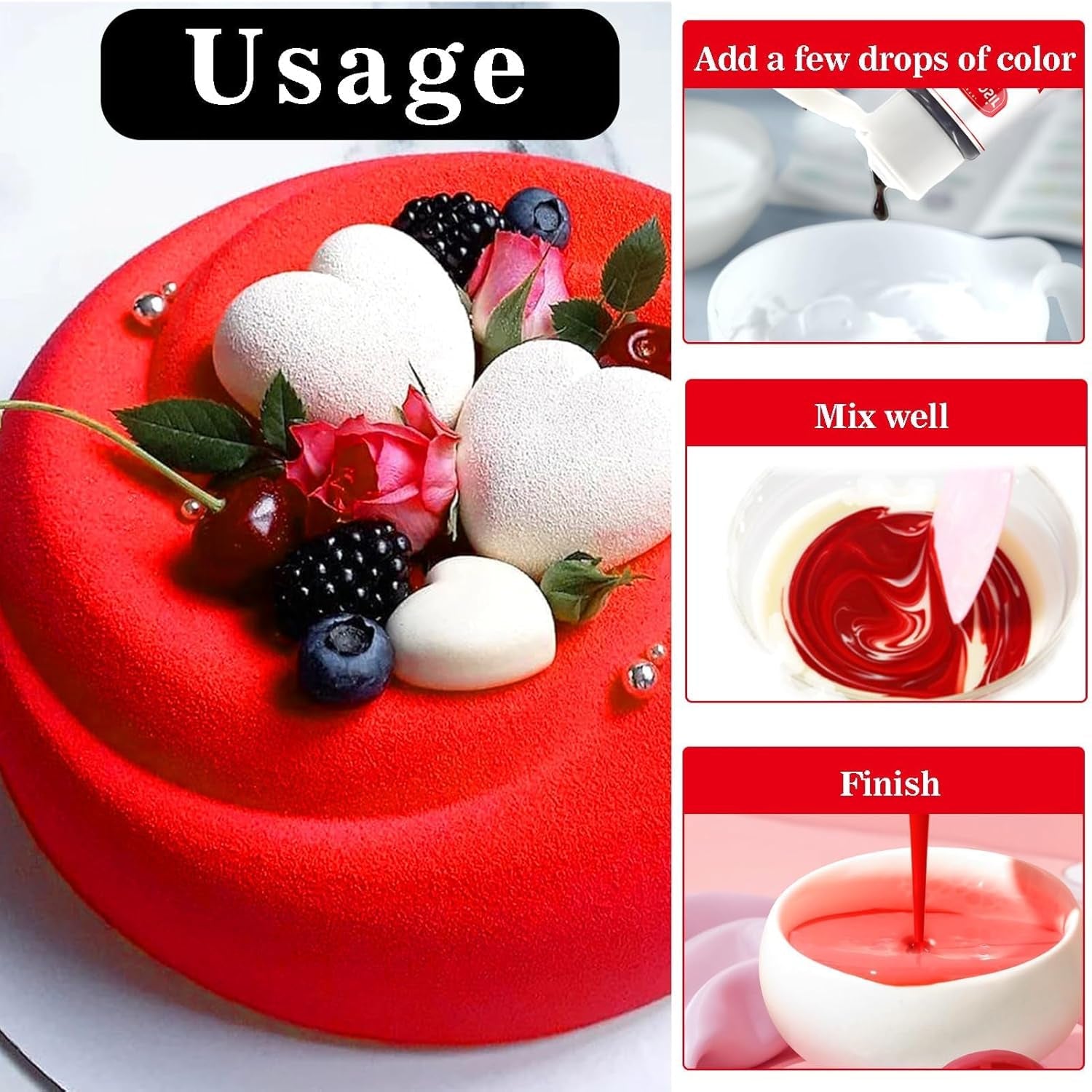 Colorante alimentario rojo, 26 g de colorante alimentario concentrado, colorante alimentario a base de aceite, colorante alimentario concentrado sin azúcar, colorante alimentario líquido para hornear, para manteca de cacao, crema de mantequilla