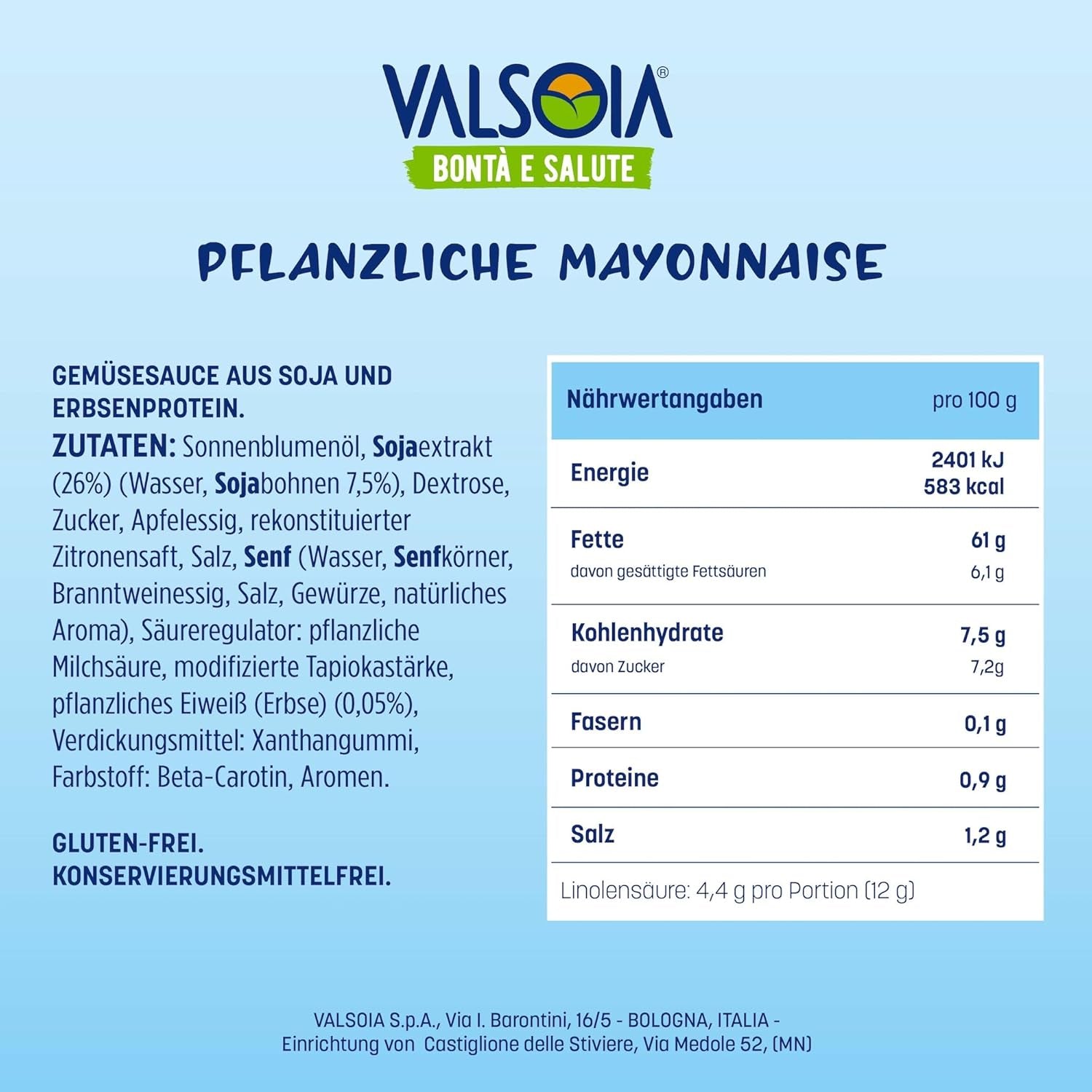 Mayonesa de soja sin huevo, ideal para veganos y vegetarianos, versátil en la cocina, 4 x 150 ml