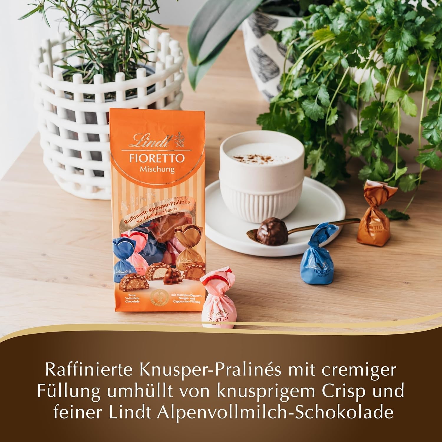 Chocolate - Surtido FIORETTO Minis | 115 gramos | Aprox. 10 bombones de chocolate con leche en sabores mazapán, capuchino y turrón, contiene alcohol | Set de regalo de chocolate | Set de regalo de chocolate (paquete de 5)