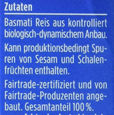 Davert arroz basmati orgánico en bolsas para cocinar, 2 bolsas, 250 g