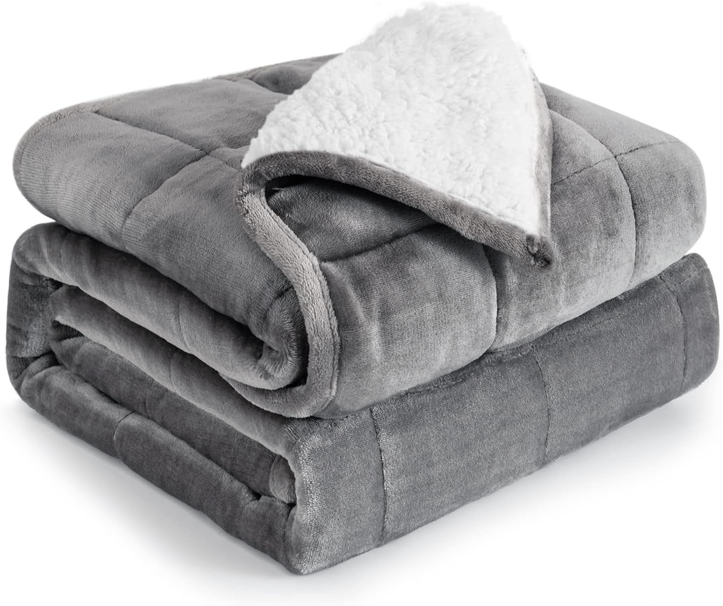 Naty Shop Quilts & Quilts Blanco/Gris 60 X 80 15 Lb Cottonblue Manta Pesada 6,8 kg Manta Pesada Sherpa Peluda de Franela Tamaño Queen para Adultos Mantas Pesadas Cómodas para Calmar y Relajar Edredones Pesados 152,4 X 203,2