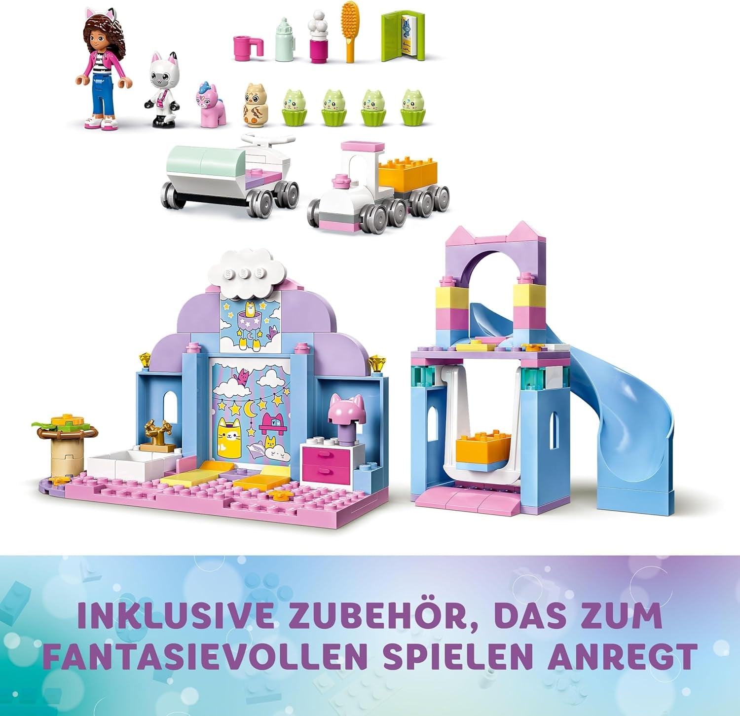LEGO 4+ Casa de muñecas de Gabby Juego de animales con orejas de gatito de Gabby Juguete para niños con tobogán y figuras Regalo para niñas y niños Juguete de juego creativo 10796 Juegos de construcción Beuche den LEGO-Store