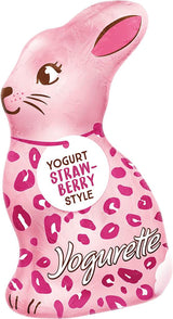 Conejito de Pascua con Yogur 75g – Conejito de Chocolate para Pascua – Chocolate Blanco con Yogur y Chips de Fresa Afrutado – Conejito de Chocolate para Pascua y Cesta de Pascua – Regalo de Chocolate – Regalo de Pascua