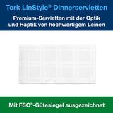 Servilletas de mesa Tork Linstyle blancas, pliegue 1/4, 19,5 × 19,5 cm, 14 servilletas ø50, 509410