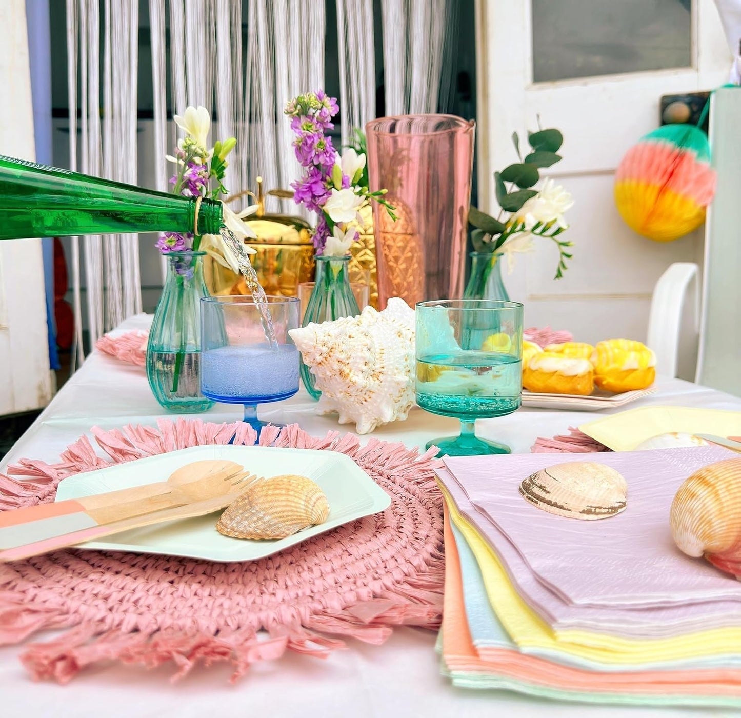 mesas parlantes lindas servilletas en colores pastel | Servilletas suaves desechables reciclables de alta calidad para niños, fiesta de cumpleaños, Baby Shower, despedida de soltero, Picnic, vajilla Decoupage