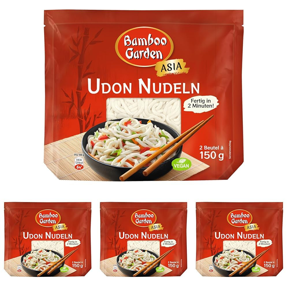 Fideos udon de Bamboo Garden, precocidos, 300 g