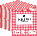Talking Tables 100 X Paquete a Granel Servilletas de Papel Suave con Estampado Rojo Servilletas Desechables para Cumpleaños Bodas Servicio de Mesa Catering Navidad Hecho en la UE 2 Capas 33cm