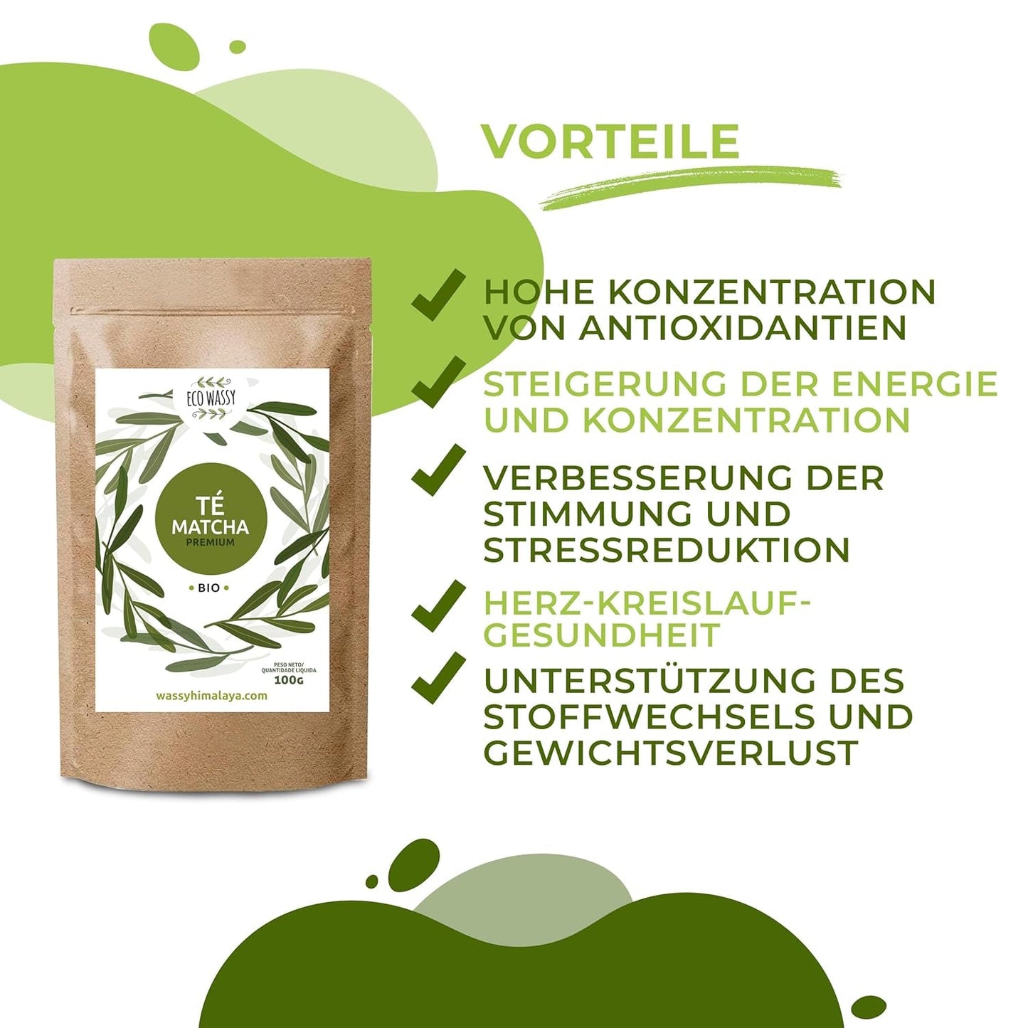 Té Matcha japonés, calidad premium, en polvo. 100% naturales. Reductor del té verde, potente desintoxicante y antioxidante. Matcha puramente cultivado - Origen: Japón (100 g)
