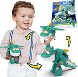 Super Wings Personajes transformadores de 5" Paquete de 2 Jett transformador supercargado + Tino Juguete transformador para niños y niñas a partir de 3 años Figuras de acción rojas Naty Shop Tino