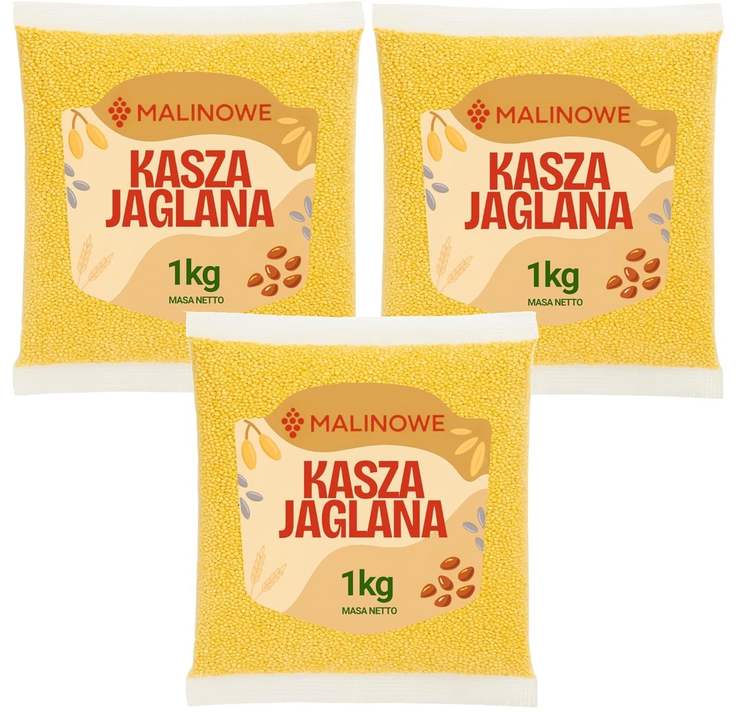 Granos de mijo, perfectamente naturales, calidad premium, 3 x 1 kg
