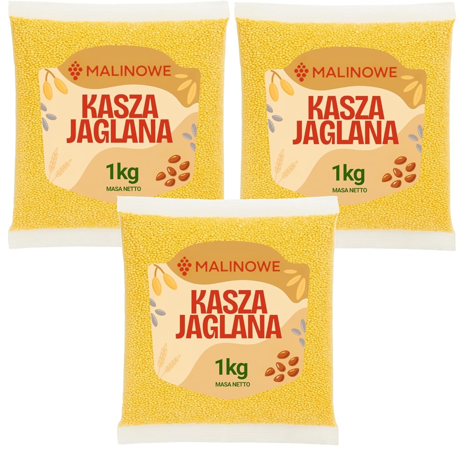 Granos de mijo, perfectamente naturales, calidad premium, 3 x 1 kg