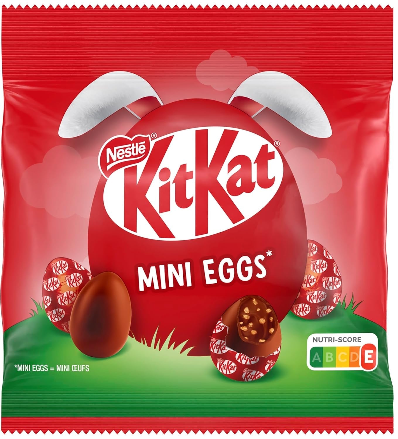 NESTLÉ Mini Eggs, pequeños huevos de chocolate con leche con relleno cremoso y trocitos crujientes, 1 paquete (1 x 89 g)