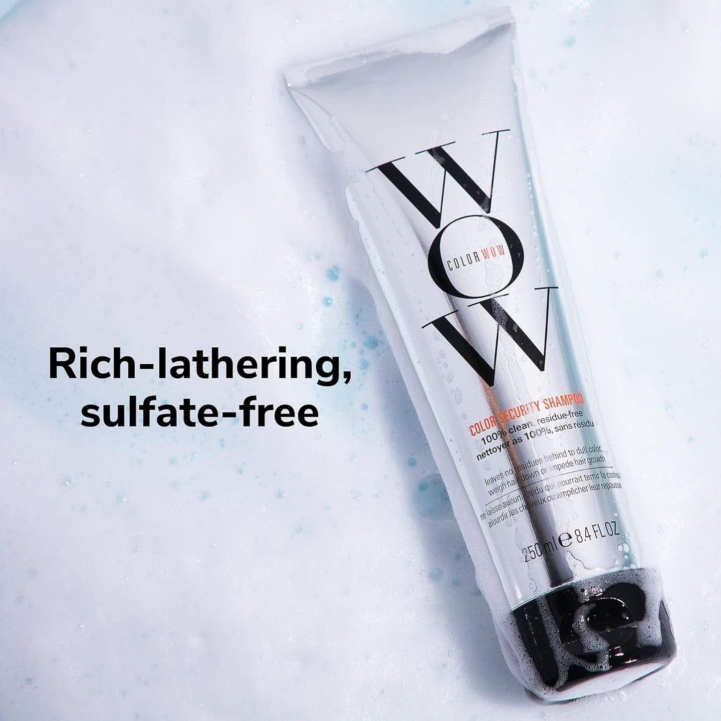 Wow Color Shampoo, champú para el cuidado del color sin siliconas y sin sulfatos para cabellos teñidos, 250 ml Ducha y baño Naty Shop