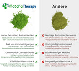 Terapia Matcha 30+ | Té Matcha orgánico en polvo | 60 gramos | Con un contenido comprobado de al menos 30 mg/g de catequina EGCG | Apoya el sistema inmunológico y los niveles de energía | Calidad Ceremonial | Té verde de Japón