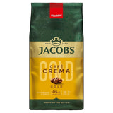 Jacobs Café Crema Gold Kaffeebohnen 1Kg - Vollmundig, Aromatisch, Fruchtige Notes, Arábica y Robusta Bohnen, Intensidad 5/10, Ideal para Café Crema Naty Shop Crema Gold 1Kg