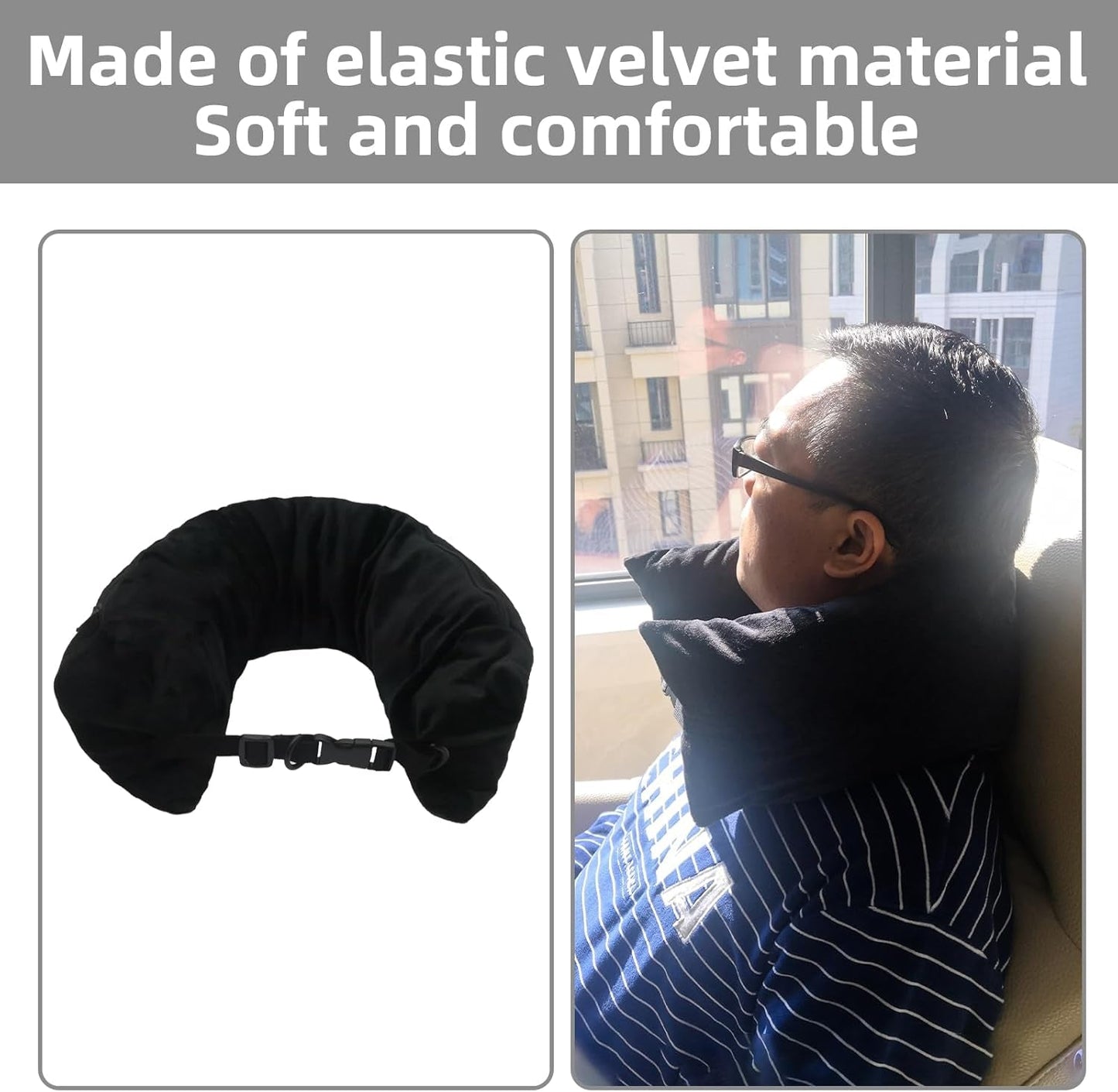 Bivpreom Almohada Rellena para el Cuello de Viaje, Almohada de Viaje Rellena, Almohada para el Cuello de Viaje, Rellena con Ropa, se Convierte en Equipaje Extra sin Exceso de Equipaje Almohadas de Viaje Naty Shop