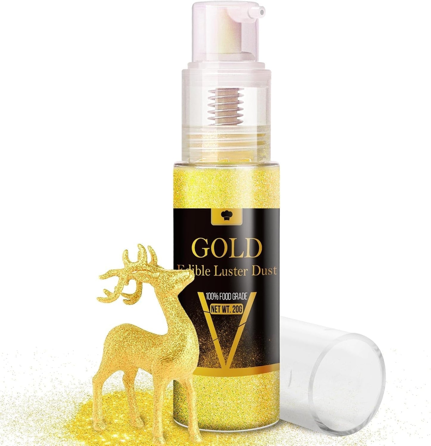 Set de espray de purpurina comestible - 20 g de polvo de purpurina iridiscente para bebidas, champán, pasteles - Colorante metálico comestible para cócteles, vino, licor, repostería, tartas