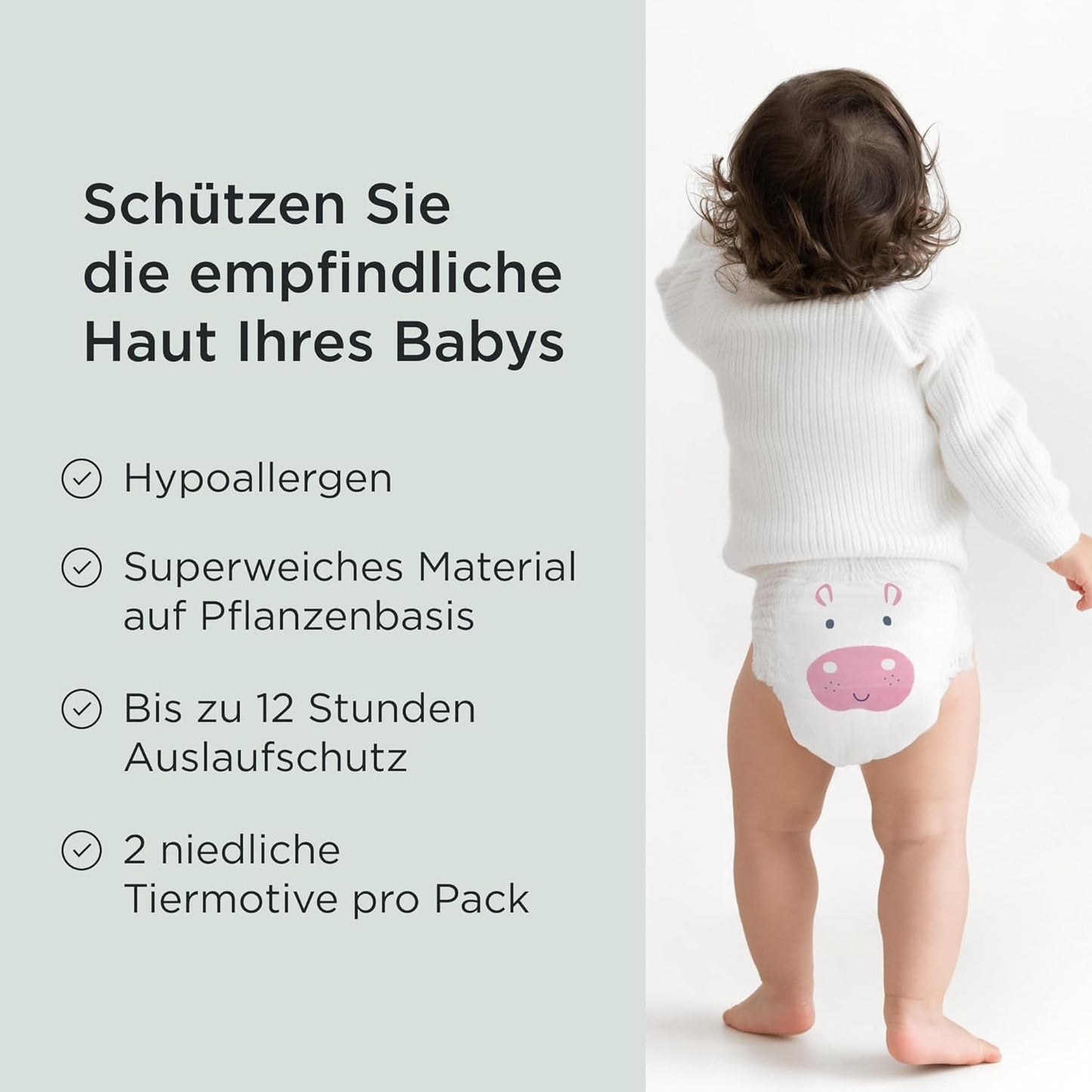 Kit & Kin Pañales ecológicos premium, talla 4 (9-16 kg), 132 pañales, a base de plantas e hipoalergénicos, protección confiable contra fugas, vegano y libre de crueldad