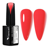 VENALISA Esmalte de uñas UV Coral Orange 15ml Esmalte de uñas en gel para lámpara de uñas UV Modelos de esmalte de uñas en gel de color naranja coral transparente para diseño de uñas DIY