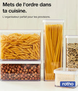 Rotho Loft Juego de 5 Botes de Conservación con Tapa, Varios Tamaños, Plástico Alimentario (PP) Sin BPA, Transparente/Rojo, (21,4 x 21,4 x 23,5 cm) Cajas para Conservar Alimentos Naty Shop