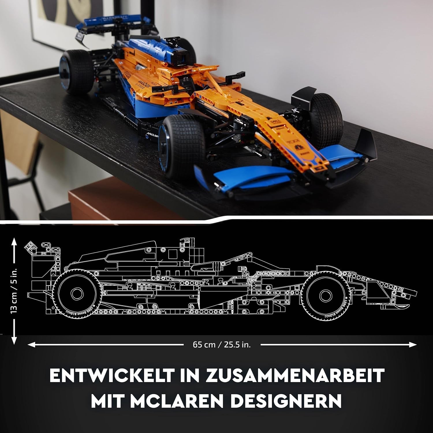 Coche de carreras de Fórmula 1 Lego Technic Mclaren - Modelo de F1 para adultos con motor V6 y dirección - Regalo para aficionados y coleccionistas de deportes de motor - 42141 Juegos de construcción Besuche den LEGO-Store