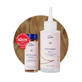 Set de tintes permanentes Cobertura 100% de canas Coloración casera 0% amoniaco Tintes capilares Tintes multidimensionales Tintes profesionales Naty Shop Tinte capilar Rubio medio 8N