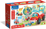 Clementoni - 17747 - Nicolò Go Go 3 en 1 - Coche de montar, altavoz electrónico de aprendizaje, primeros pasos, luces y sonidos, juego para niños de 1 año - Made in Italy Bebe Toys Naty Shop