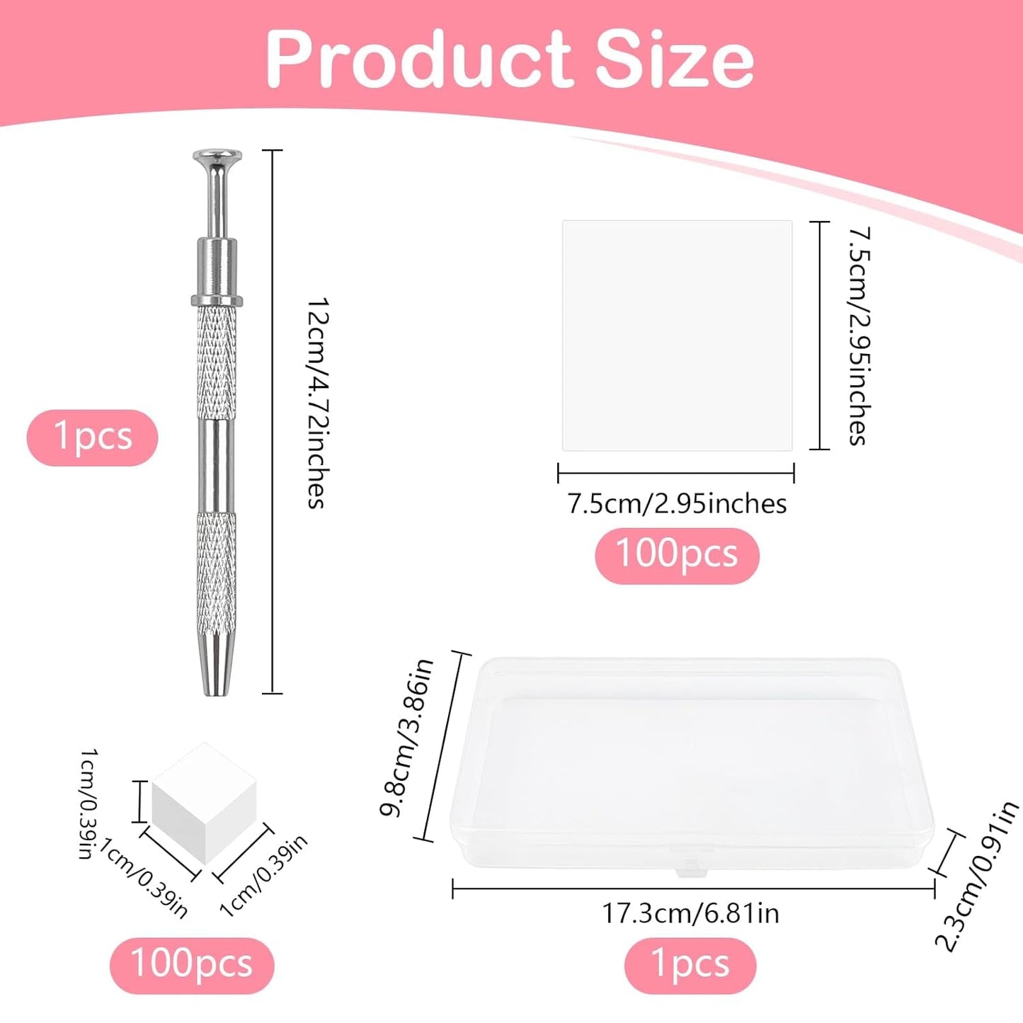 100uds Latexfrei Nailart Schwämme, Ombre Nagelschwammpinsel, Nagelschwamm Mit Metallgreifer 100 Blatt Nailart-Mischpapier Austellungsbox, Maniküre Schwamm Applikator Für Farbverlauf Nailart