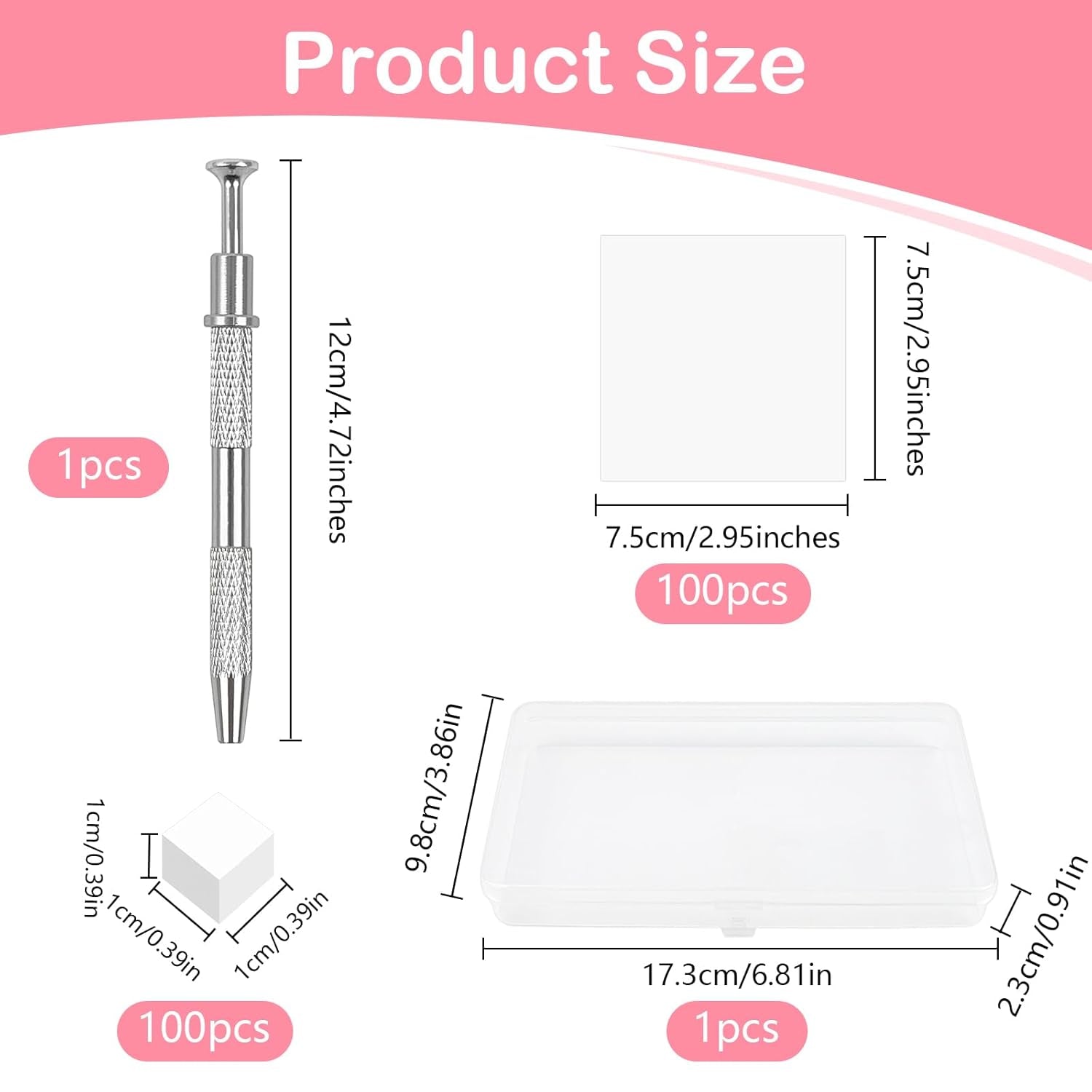 100uds Latexfrei Nailart Schwämme, Ombre Nagelschwammpinsel, Nagelschwamm Mit Metallgreifer 100 Blatt Nailart-Mischpapier Austellungsbox, Maniküre Schwamm Applikator Für Farbverlauf Nailart