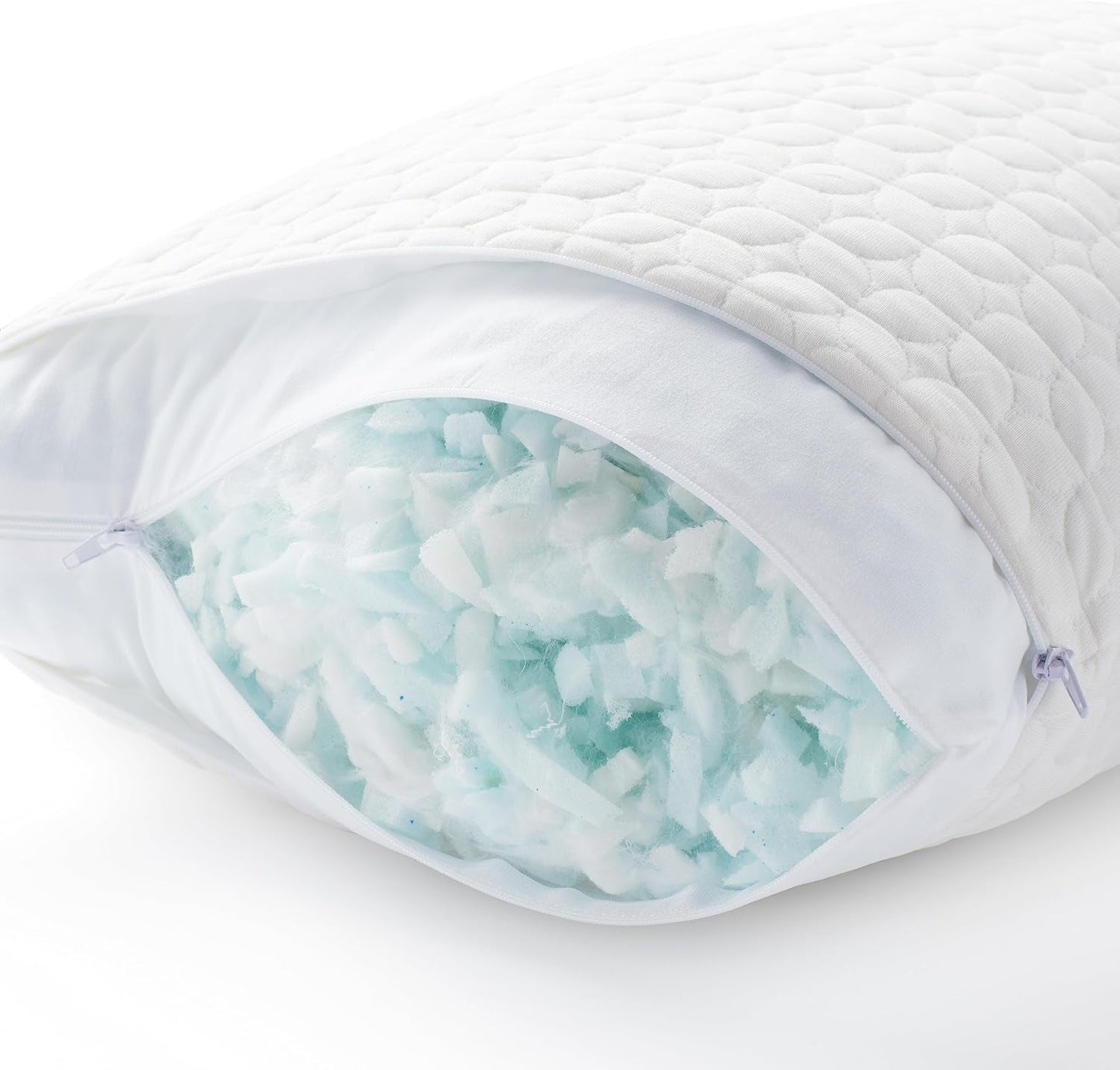 Almohada LUCID 40 X 80 cm con relleno híbrido de viscoelástica triturada y microfibra - relleno desenfundable y regulable - funda lavable - para personas que duermen de lado, boca arriba y boca abajo Naty Shop almohadas estándar
