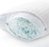 Almohada LUCID 40 X 80 cm con relleno híbrido de viscoelástica triturada y microfibra - relleno desenfundable y regulable - funda lavable - para personas que duermen de lado, boca arriba y boca abajo Naty Shop almohadas estándar