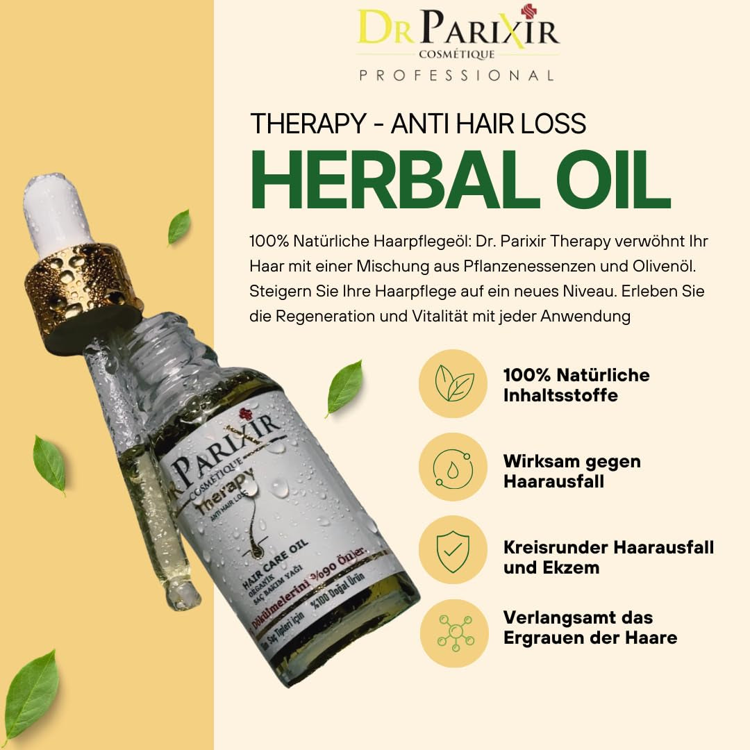 Dr Parixir Sérum Anticaída - Solución eficaz con aceite de oliva y romero, 30ml | Reduce la caída del cabello y fortalece las raíces del cabello Naty Shop Hair Care