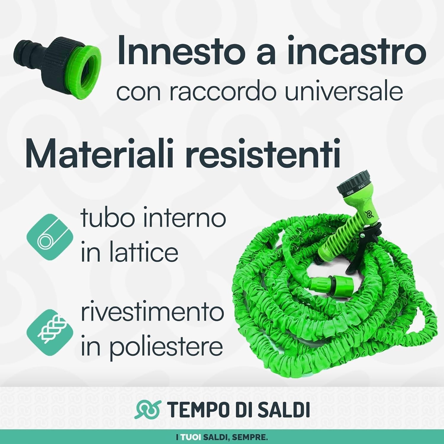 Manguera de jardín extensible de 15 m con 7 funciones para limpieza impermeable