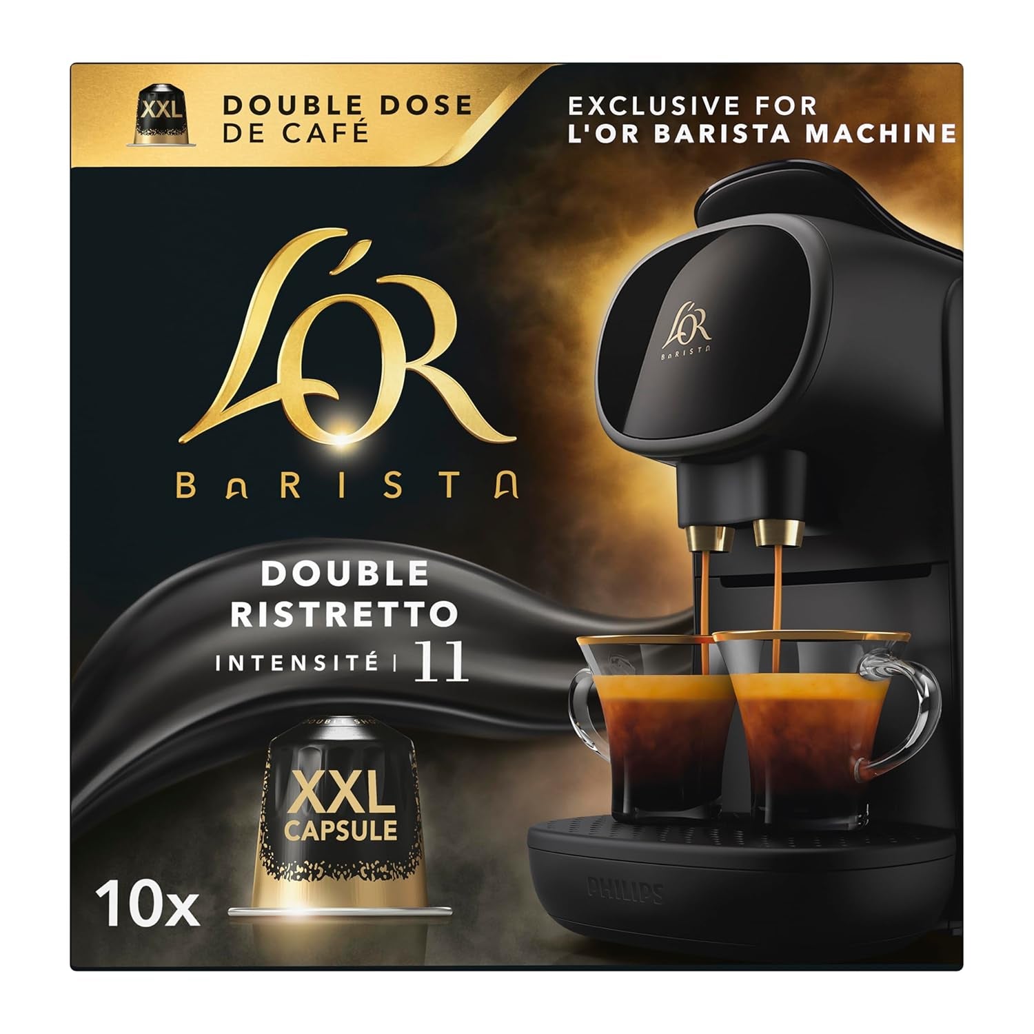 L'OR Barista Kaffeekapseln Ristretto, exclusivo para L'OR Barista Maschinen, paquete de 5, 5 x 10 Kapseln